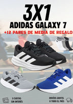3X1 ADIDAS GALAXY + 12 PARES DE MEDIAS