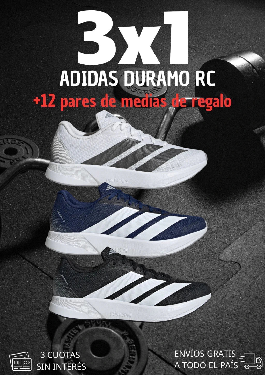 3X1 DURAMO RC +12 PARES DE MEDIAS